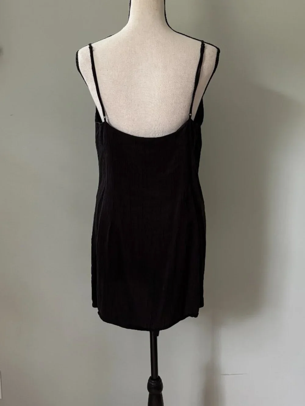 Zara Black Textured Slip Mini Dress Medium Like New